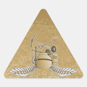Concrete mengbeige driehoek sticker