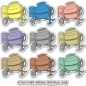Concrete Mixer Contour Sticker Set (Voorkant)