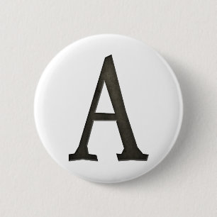 Concrete Monogram letter A Ronde Button 5,7 Cm