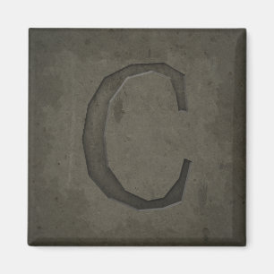 Concrete monogram letter C Magneet