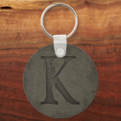 Concrete Monogram Letter K Sleutelhanger (Voorkant)