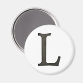 Concrete monogram letter L Magneet (Voorkant / Achterkant)