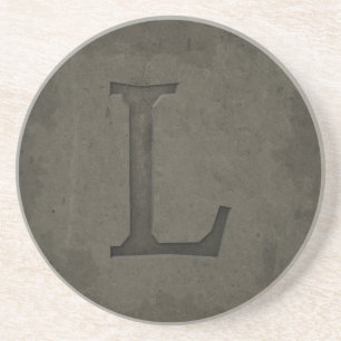 Concrete monogram letter L Zandsteen Onderzetter