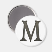 Concrete monogram letter M Magneet (Voorkant / Achterkant)