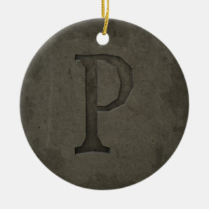 Concrete Monogram Letter P Keramisch Ornament
