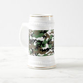 Concrete Oerwoud Camo Beer Stein Bierpul (Voorkant links)