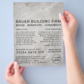 Concrete oppervlakte, bouwonderneming, bouwstijlen flyer (Hand)