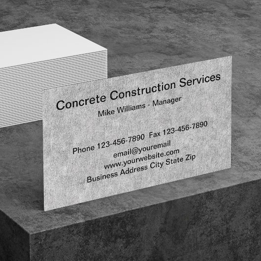 Concrete wandthema BouwVisitekaartjes Visitekaartje
