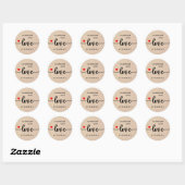 Conçu à la main avec Sticker rond classique Love (Feuille)