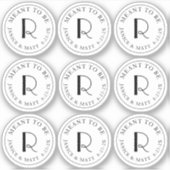 Conçu pour être Étiquette Mini Monogramme avec dat (Devant)