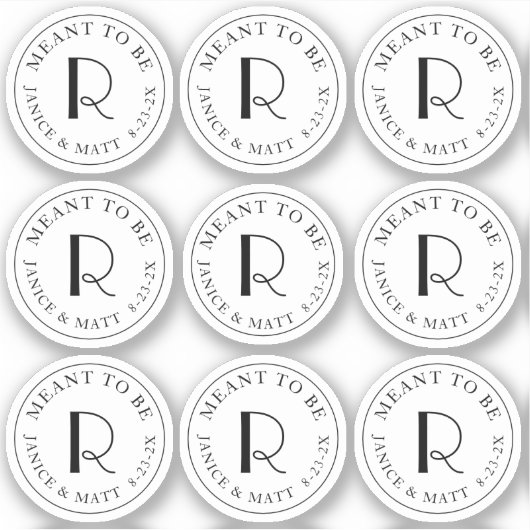 Conçu pour être Étiquette Mini Monogramme avec dat (Devant)