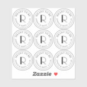 Conçu pour être Étiquette Mini Monogramme avec dat (Feuille)