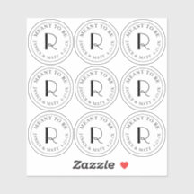 Conçu pour être Étiquette Mini Monogramme avec dat