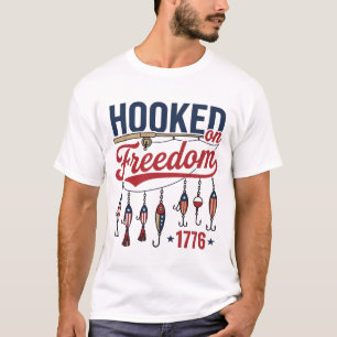 Conçu pour le T-shirt de pêche patriotique accro à