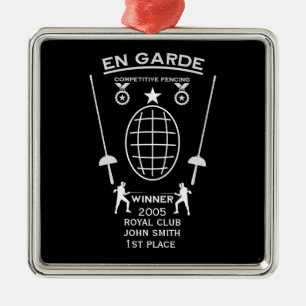 Concurrerend Zwaard Schermen Metalen Ornament