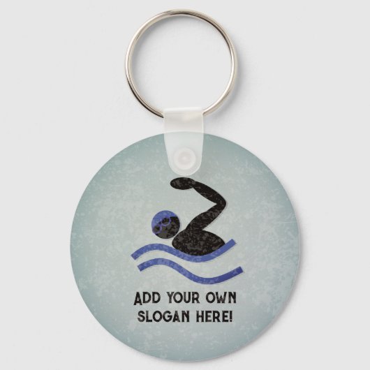 Concurrerend zwemmen - Voorste kruipt, jouw tekst Sleutelhanger (Voorkant)