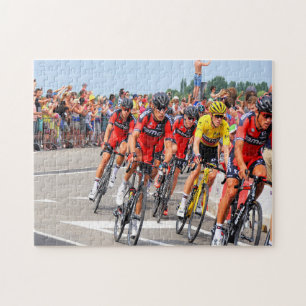 Concurrerende fietser Race Jigzaag Puzzle Legpuzzel