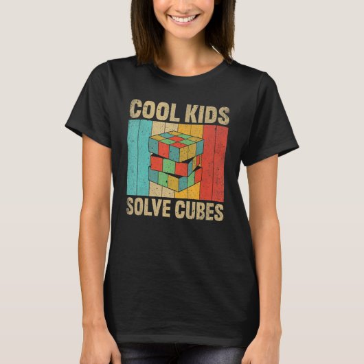 Concurrerende Puzzle Cool Kinder Solve Cubes Spee T-shirt (Voorkant)