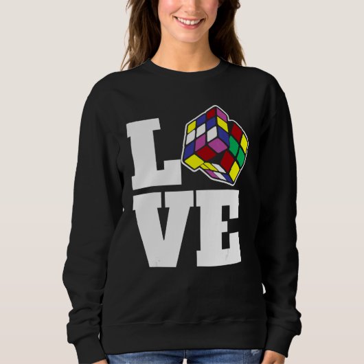 Concurrerende Puzzle Cube Love Speed Cubing 80's V Trui (Voorkant)