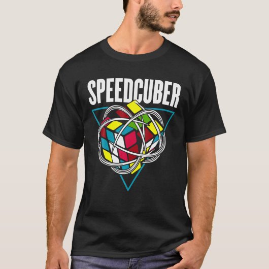 Concurrerende puzzle Cube Speed Cuber Hobby 80's V T-shirt (Voorkant)