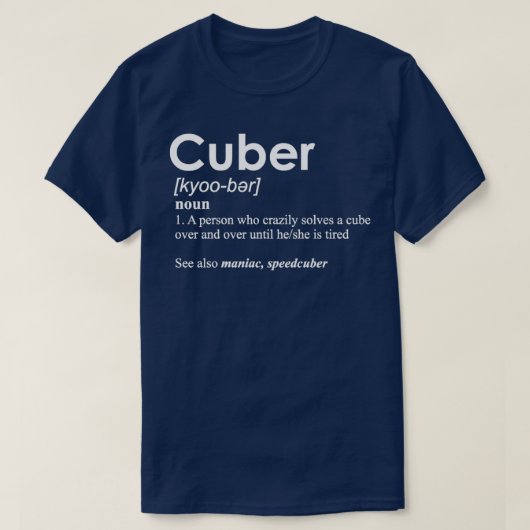 Concurrerende Puzzle Cuber definition Speed Cubing T-shirt (Design voorkant)