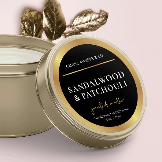 Conditionnement Étiquette moderne à bougies noir e