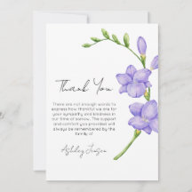 Condoleance Freesia Foto Rouw Kaart Bedankt