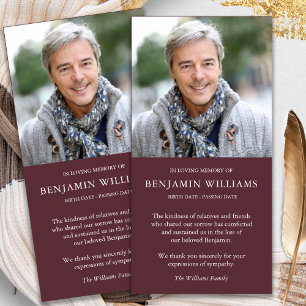 Condoleance Verlies Foto Merlot Rouwkaart Bedankka Bedankkaart