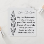 Condoleancekaart 'Voor altijd in onze harten' Kaart (Voorkant / Achterkant in situ)