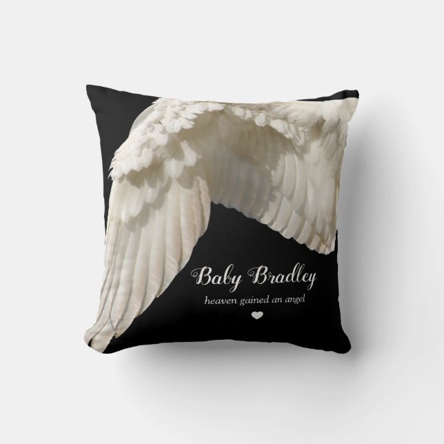 condoleances | Baby Memorial Angel Wings Kussen (Voorkant)
