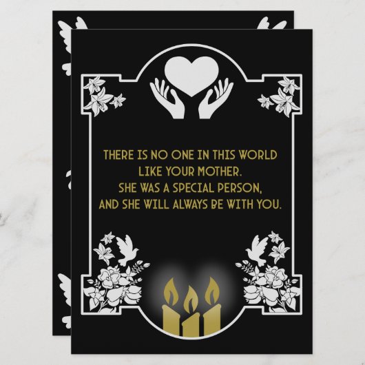 Condoleances Bericht Moeder (Voorkant / Achterkant)