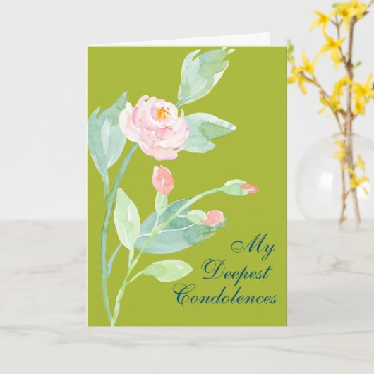 Condoléances les plus profondes, carte de sympathi (Fleur jaune)