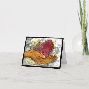 Condolence de la carte main et coeur