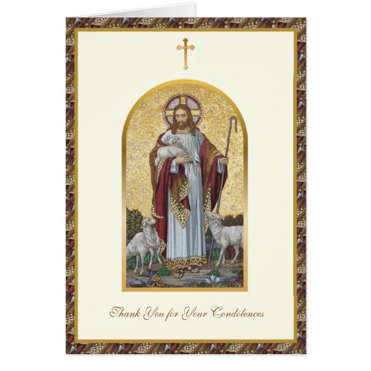 Condolence funéraire du bon berger catholique (Devant)