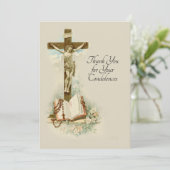 Condolence Sympathie Merci catholique Crucifix (Debout devant)