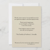 Condolence Sympathie Merci catholique Crucifix (Dos)