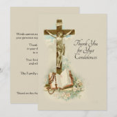 Condolence Sympathie Merci catholique Crucifix (Devant / Derrière)