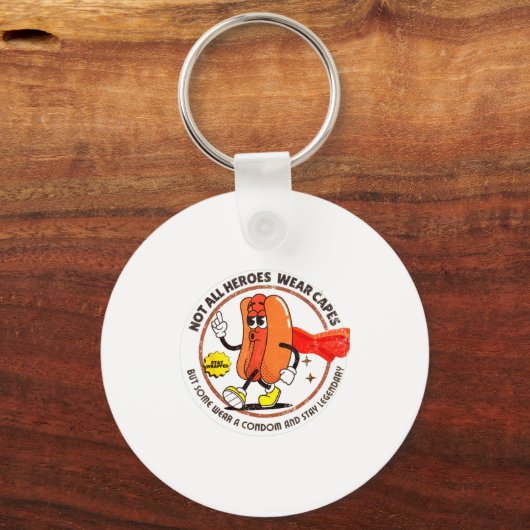Condom Legend Inappropriate Funny 90s Retro T Funn Sleutelhanger (Voorkant)