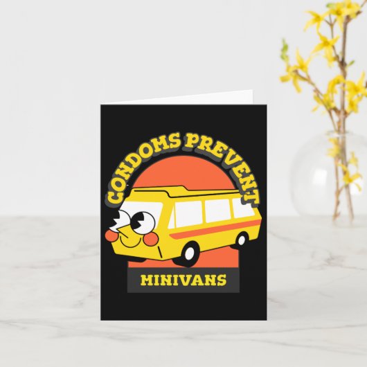 Condoms Prevent Minivans Funny Kaart (Gele Bloem)