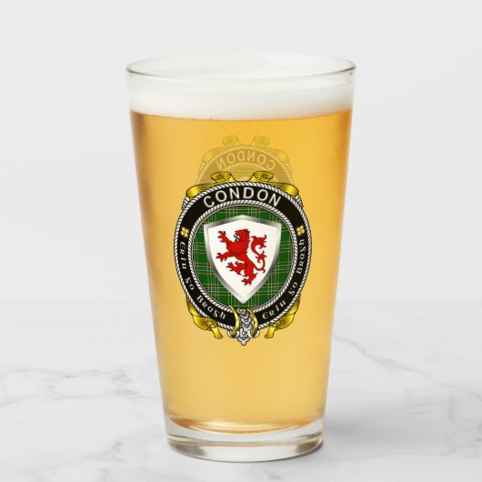 Condon Irish Shield, verre de bière (Devant (rempli))