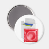 Condooms op witte achtergrond magneet (Voorkant / Achterkant)