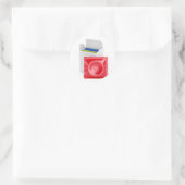 Condooms op witte achtergrond ronde sticker (Tas)
