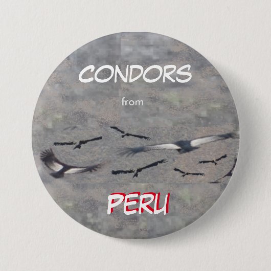Condors uit Peru-Button Ronde Button 7,6 Cm (Voorkant)