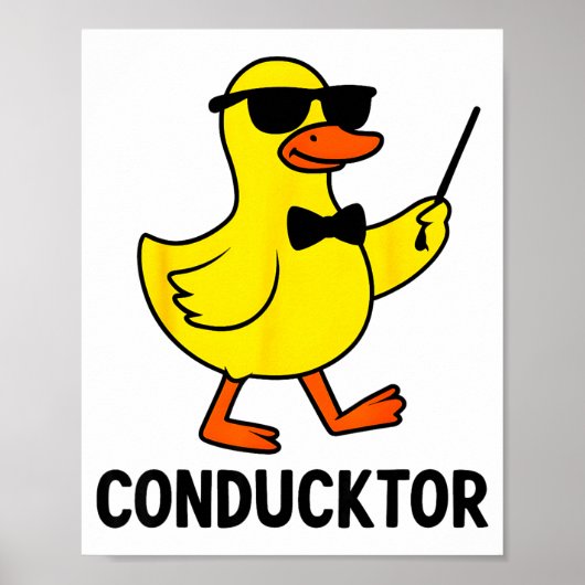 Conducktor Funny Duck Music Pun Orchestra Design  Poster (Voorkant)