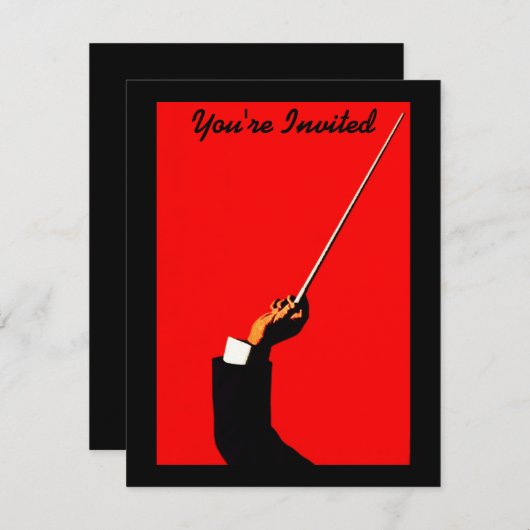 CONDUCTBAND LEADER RECITAL ORCHESTRA INVITATION KAART (Voorkant / Achterkant)