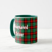 Conducteur désigné Rouge Vert Plaid Coffee Mug (Devant gauche)