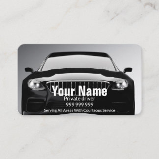 Conducteur privé ou taxi élégant carte de visite n