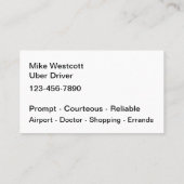 Conducteur Uber Classé Carte de visite brillant (Dos)