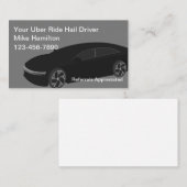 Conducteur Uber Classé Cartes de visite de la voil (Devant / Derrière)