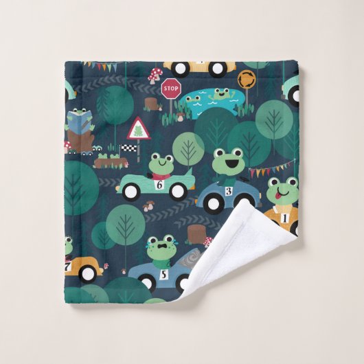 Conducteurs de voitures de course de grenouille en (Gant de toilette)